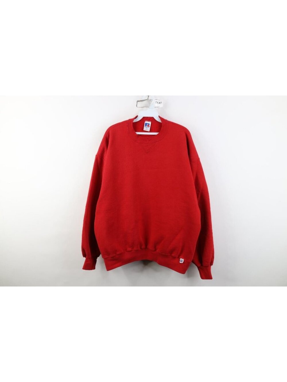 Vintage 90s Russell Athletic Mens XL Faded Blank Crewneck Sweatshirt Red USA